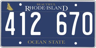 RI license plate 412670