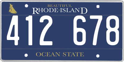 RI license plate 412678