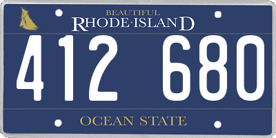 RI license plate 412680