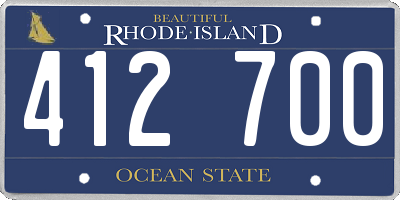 RI license plate 412700
