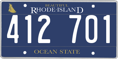 RI license plate 412701