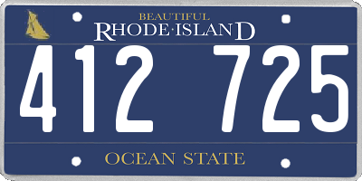 RI license plate 412725