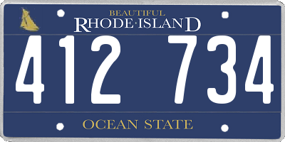 RI license plate 412734
