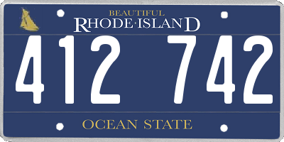 RI license plate 412742