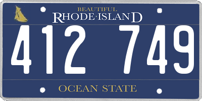 RI license plate 412749