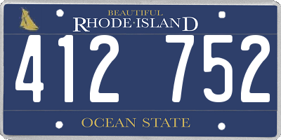 RI license plate 412752