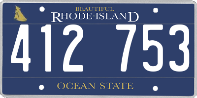 RI license plate 412753