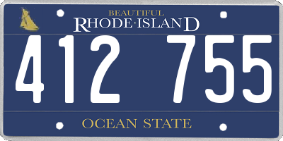 RI license plate 412755