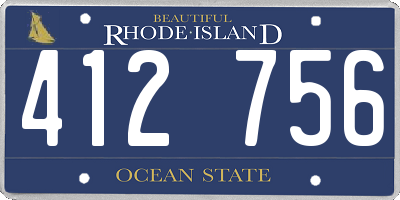 RI license plate 412756