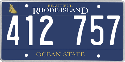 RI license plate 412757