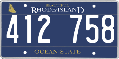 RI license plate 412758