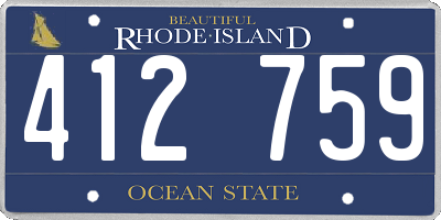 RI license plate 412759