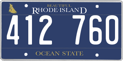 RI license plate 412760