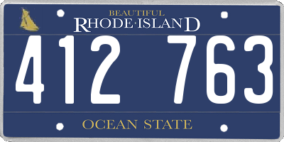 RI license plate 412763