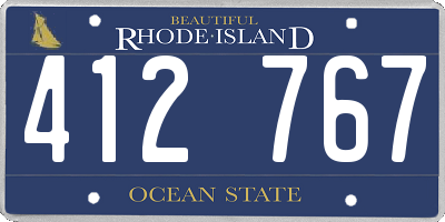 RI license plate 412767