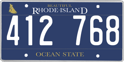 RI license plate 412768