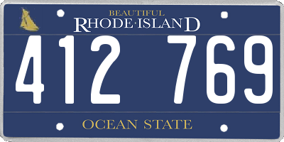RI license plate 412769