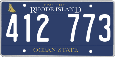 RI license plate 412773