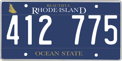 RI license plate 412775