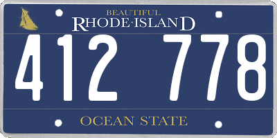 RI license plate 412778