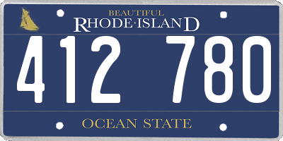 RI license plate 412780