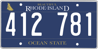RI license plate 412781