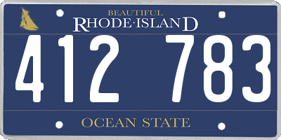 RI license plate 412783