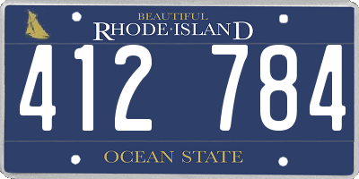 RI license plate 412784