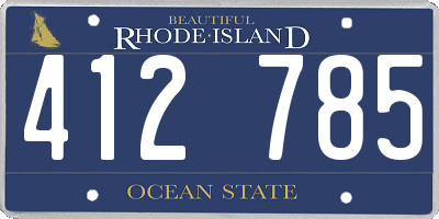 RI license plate 412785