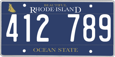 RI license plate 412789