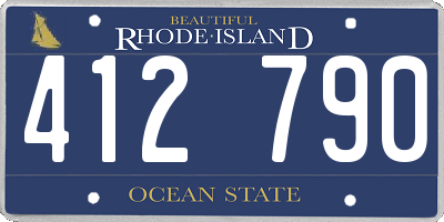 RI license plate 412790