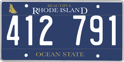 RI license plate 412791