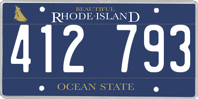 RI license plate 412793