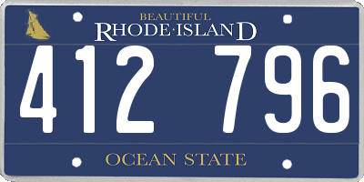 RI license plate 412796
