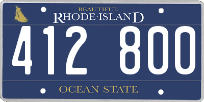 RI license plate 412800