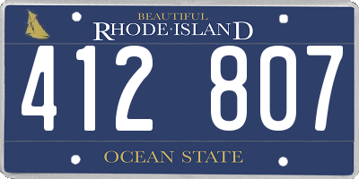 RI license plate 412807