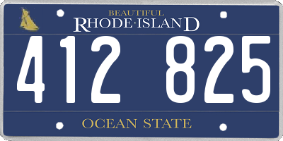 RI license plate 412825