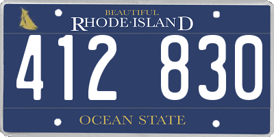RI license plate 412830