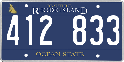 RI license plate 412833