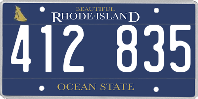 RI license plate 412835