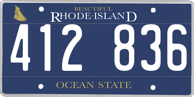 RI license plate 412836