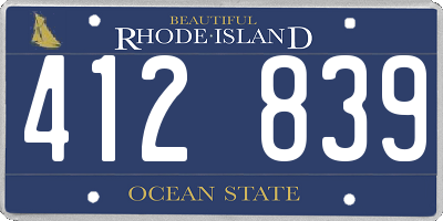 RI license plate 412839