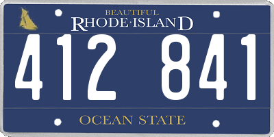 RI license plate 412841