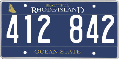 RI license plate 412842