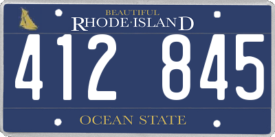 RI license plate 412845