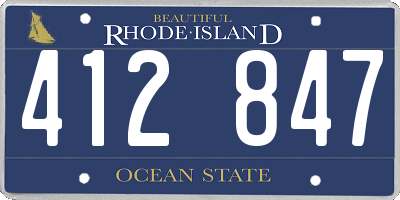 RI license plate 412847