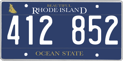 RI license plate 412852