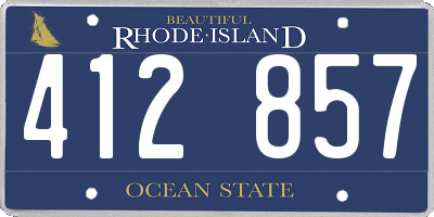 RI license plate 412857