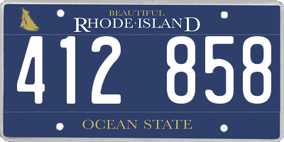 RI license plate 412858
