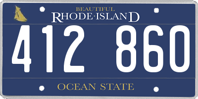 RI license plate 412860